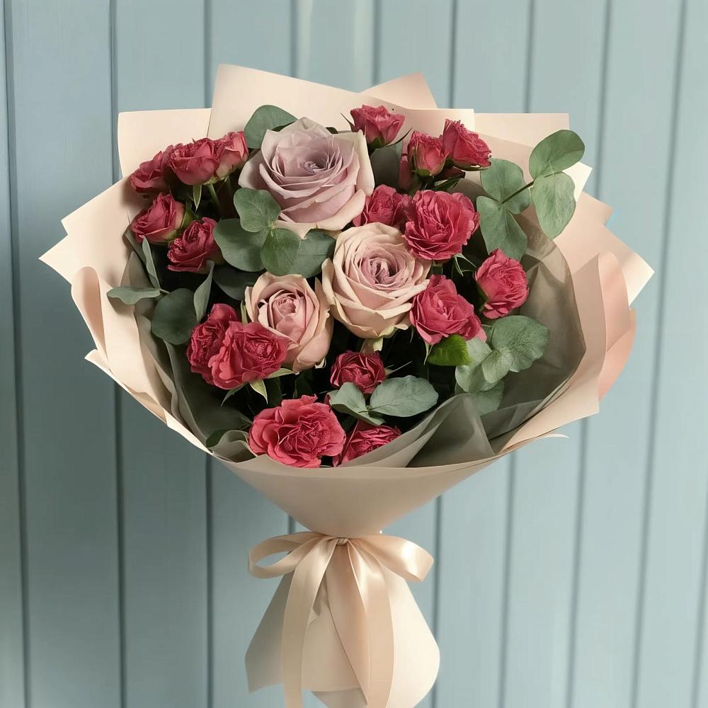Букет цветов из: Гвоздики и Розы в Карагай