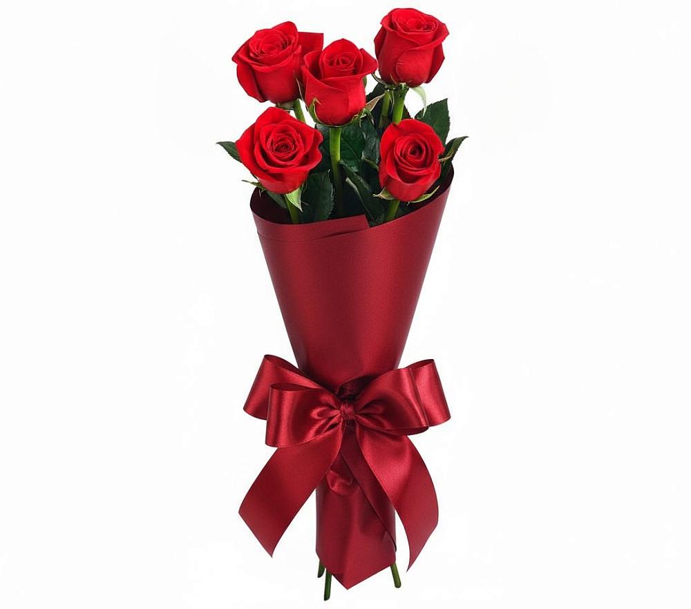 Букет 5 Красных роз Эдлесс Лав в Карагай