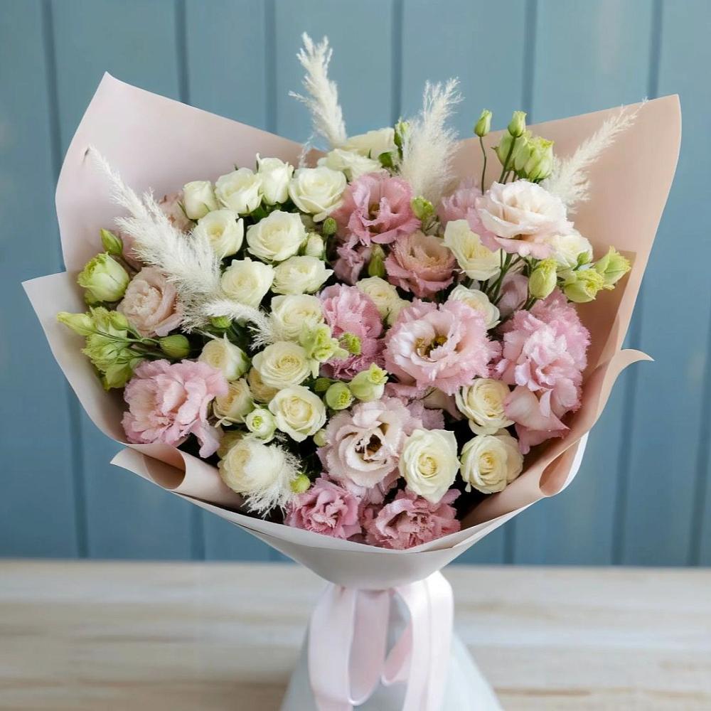 Букет цветов из: Альстромерии и Розы в Карагай