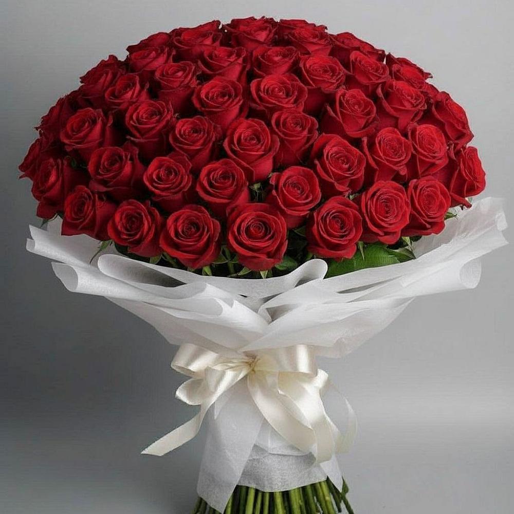 Букет 101 Красная роза Блэк Мэджик в Карагай