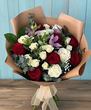 Букет цветов из:  Розы и Альстромерии в Карагай