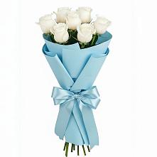 Букет 7 белых роз Проуд в Карагай