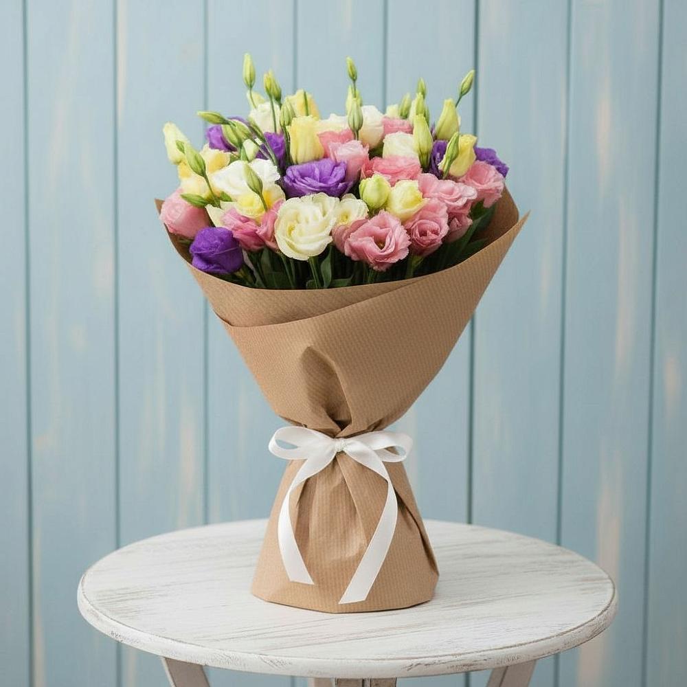 Букет цветов из: Лизиантусы в Карагай