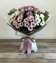 Букет цветов из:  Хризантемы и Розы #REPLACE_PRED# Карагай