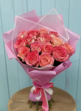 Букет 15 Розовых роз Равель в Карагай