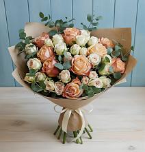 Букет цветов из:  Альстромерии и Розы в Карагай