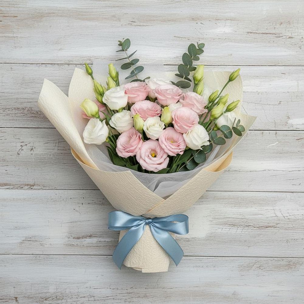 Букет цветов из: Лизиантусы в Карагай